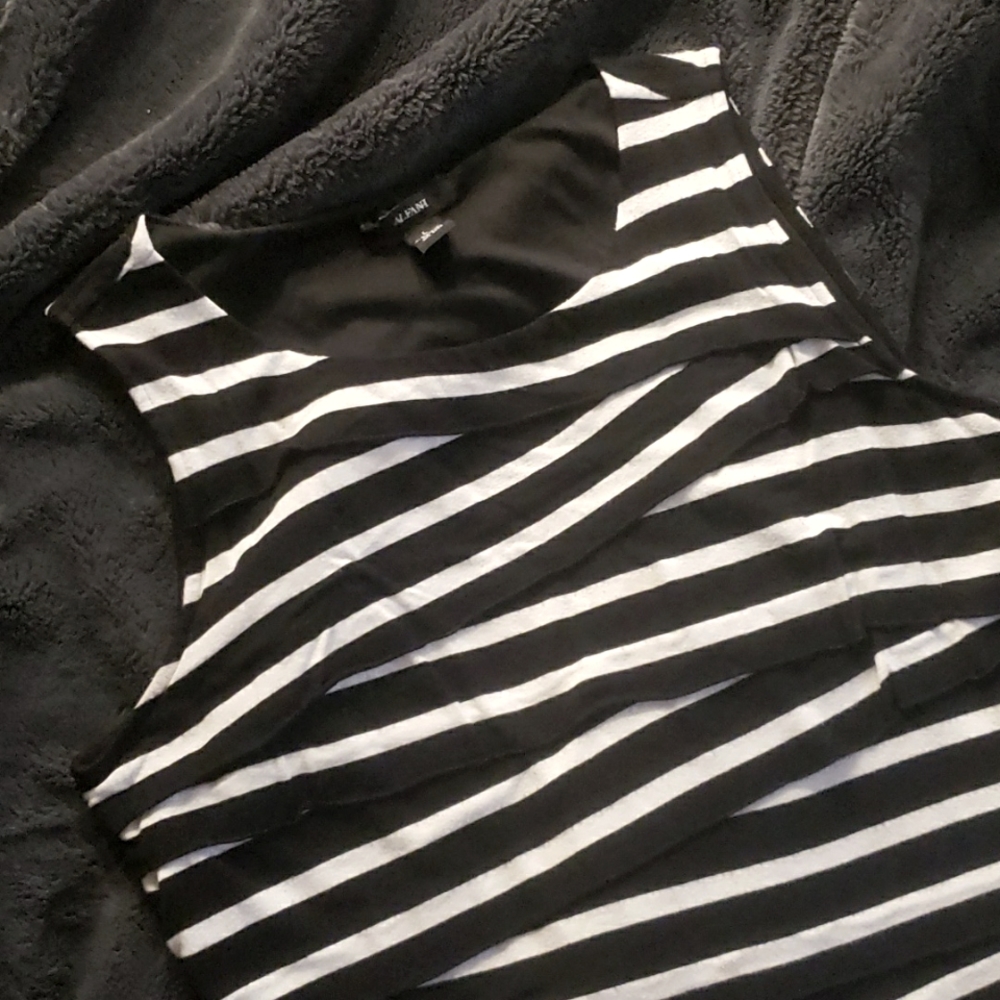 Cute black and white striped sleeveless dress